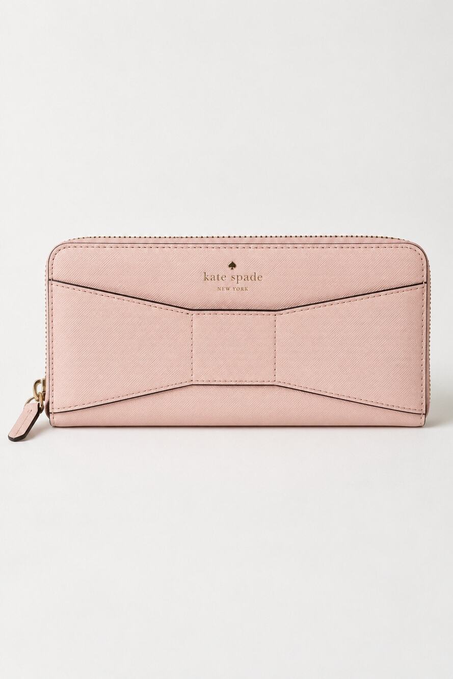 Kate Spade 2 Park Avenue Saffiano Lacey Rosy Dawn Zip Around Wallet